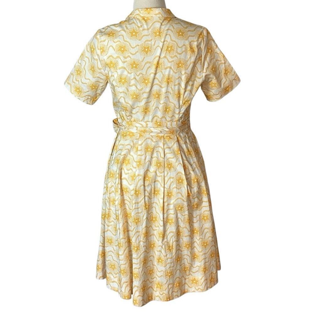 Boden Anastasia Yellow Star Shirt Dress Women’s 6R Fit & Flare - Picture 4 of 11